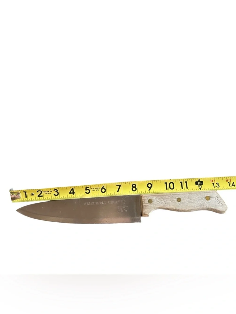 Vintage Armstrong Forge 8 Inch Blade Stainless Japan‎ Chef Knife Wood Handle